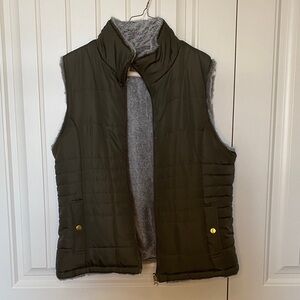 Olive Green Women's Puffer Vest
